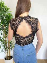 Body en dentelle dos nu noir