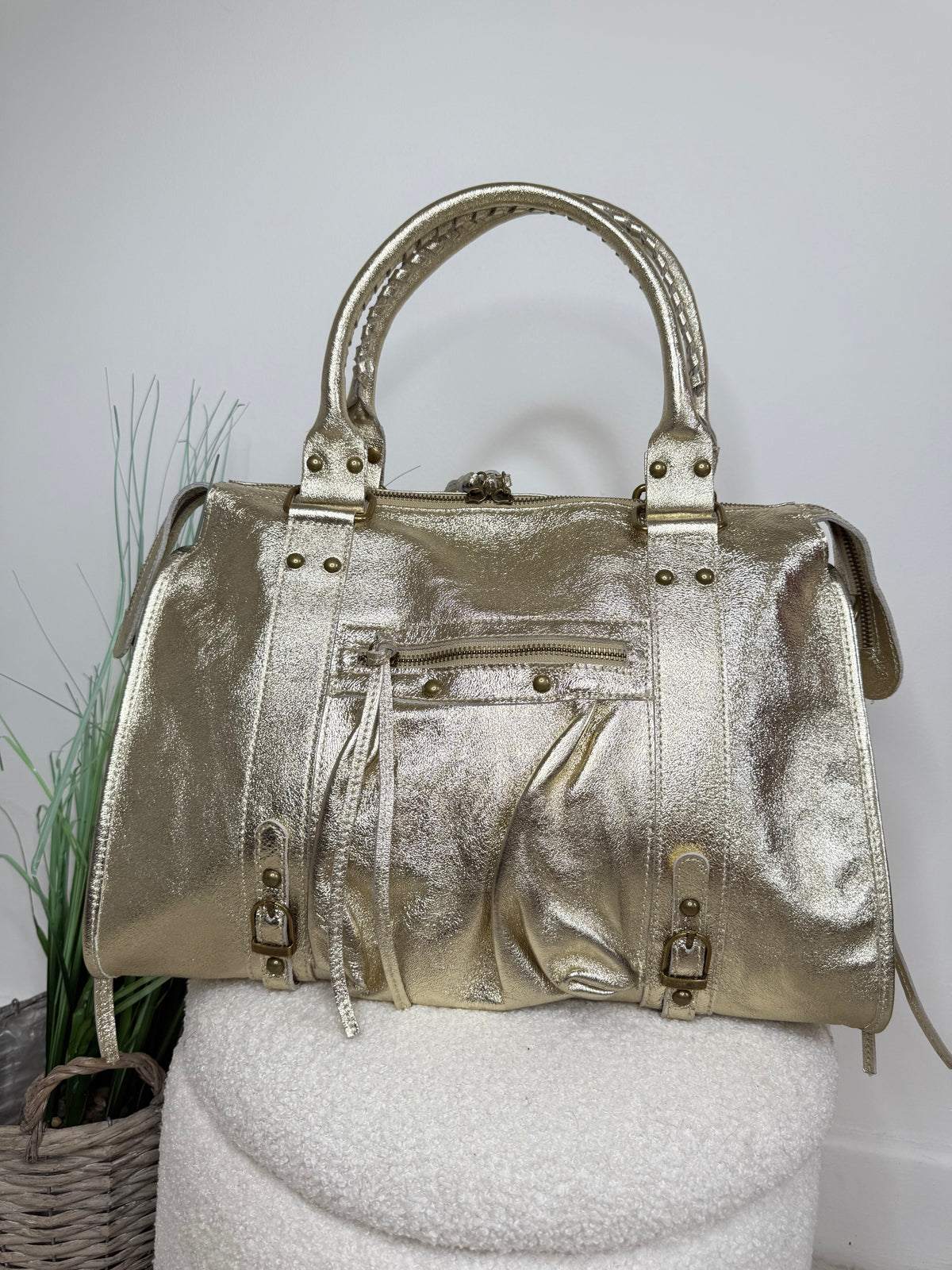 Sac Anna XXL 100% Cuir doré