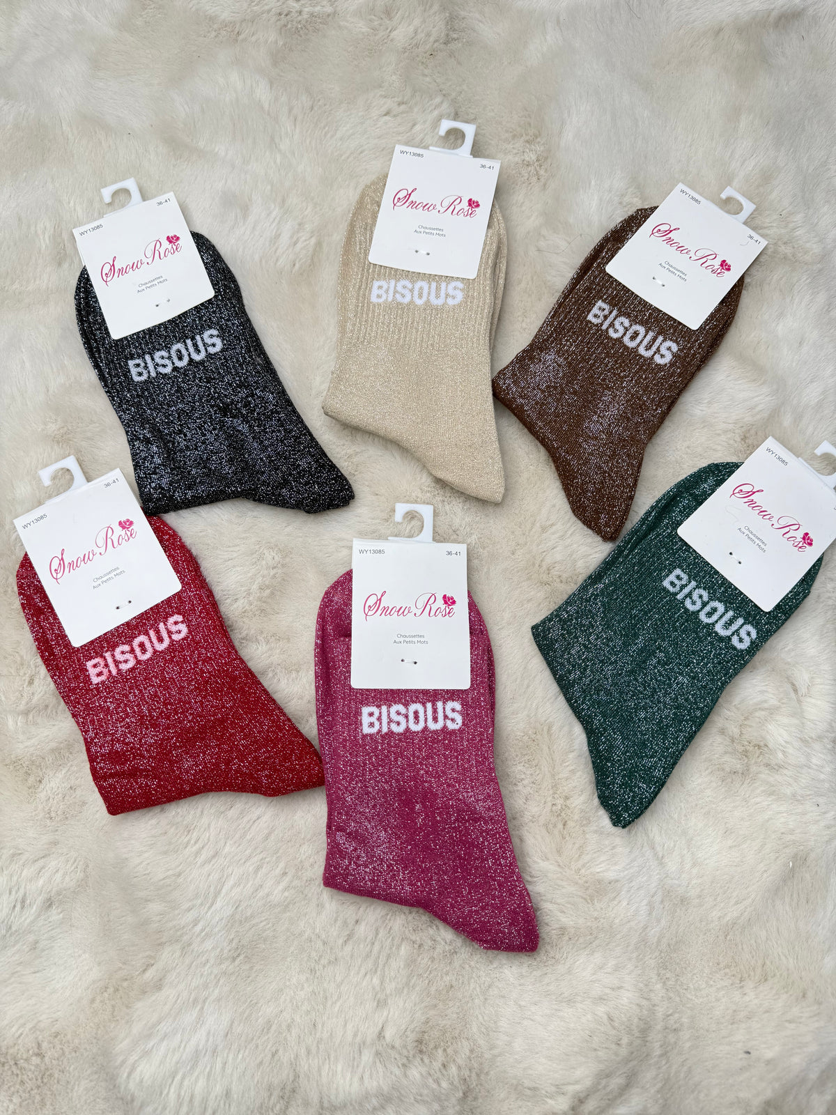 Chaussettes à pailletes BISOUS