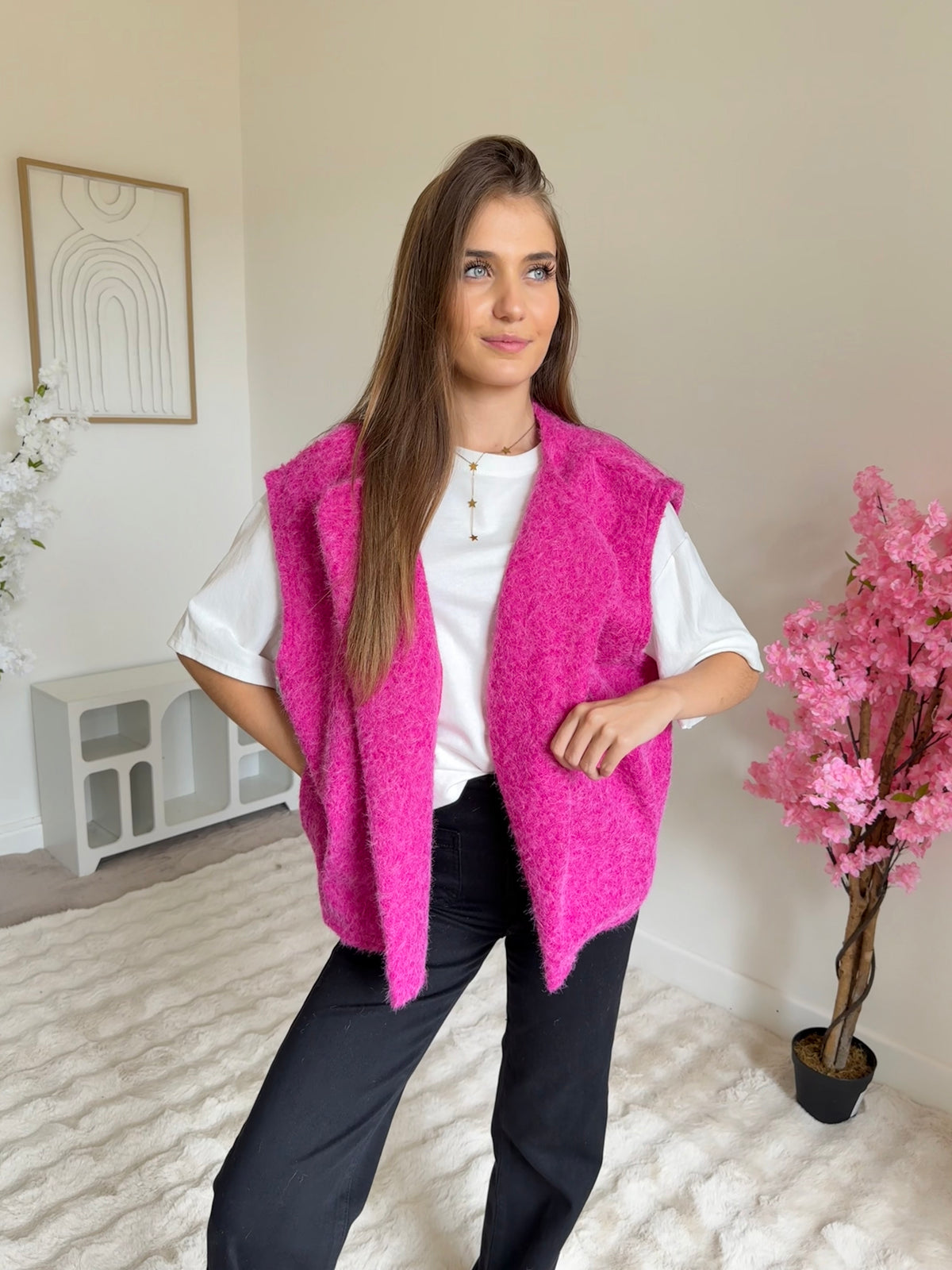 Veste sans manches Jade Fuchsia