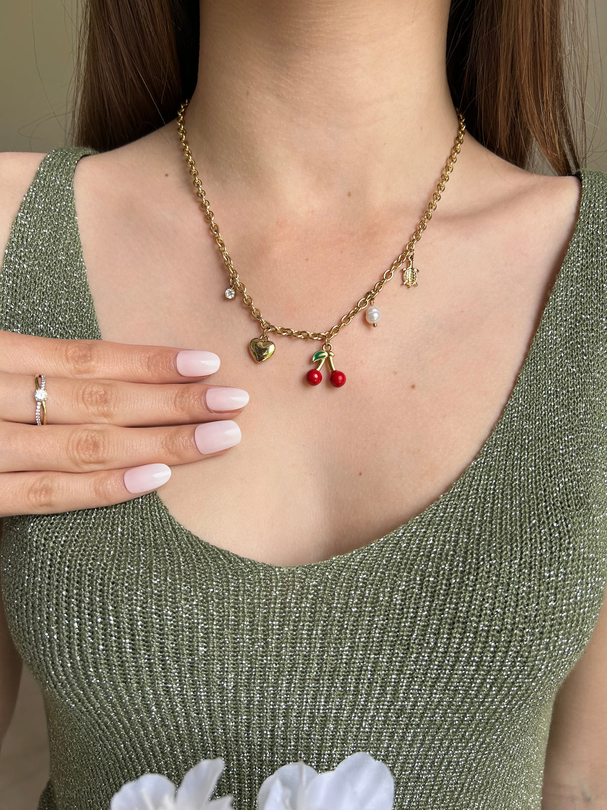 Collier breloque Cerise