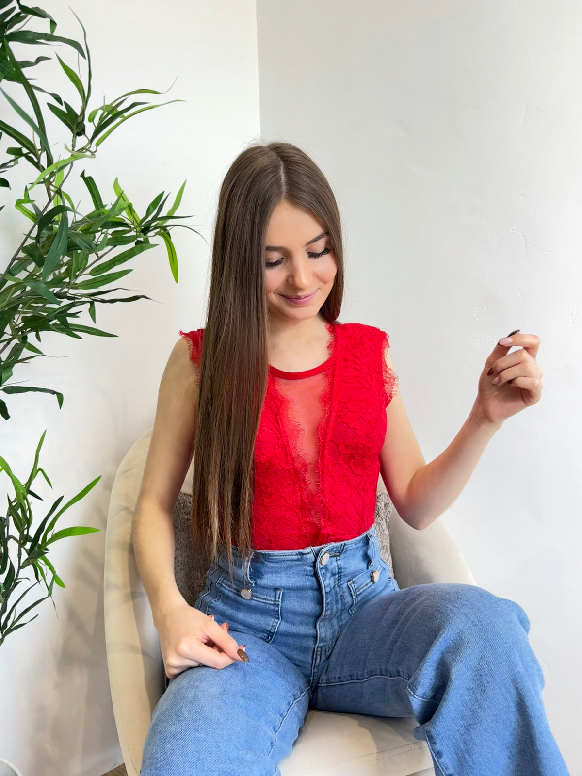 Body en dentelle dos nu rouge(précommande )