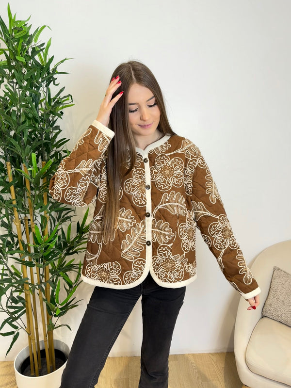 Veste en coton doublée avec broderie