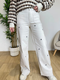 Jeans à motif fleur