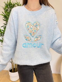 Pull amour à motifs