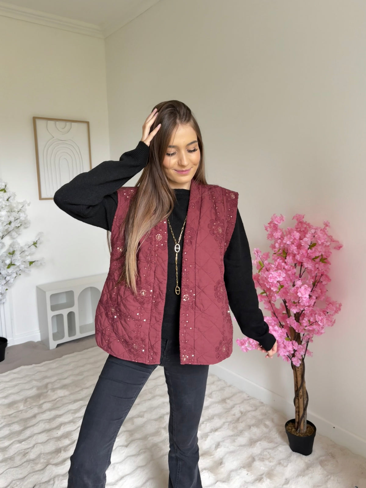 Veste sans manches Star Bordeaux