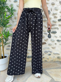 Pantalon fluide à pois