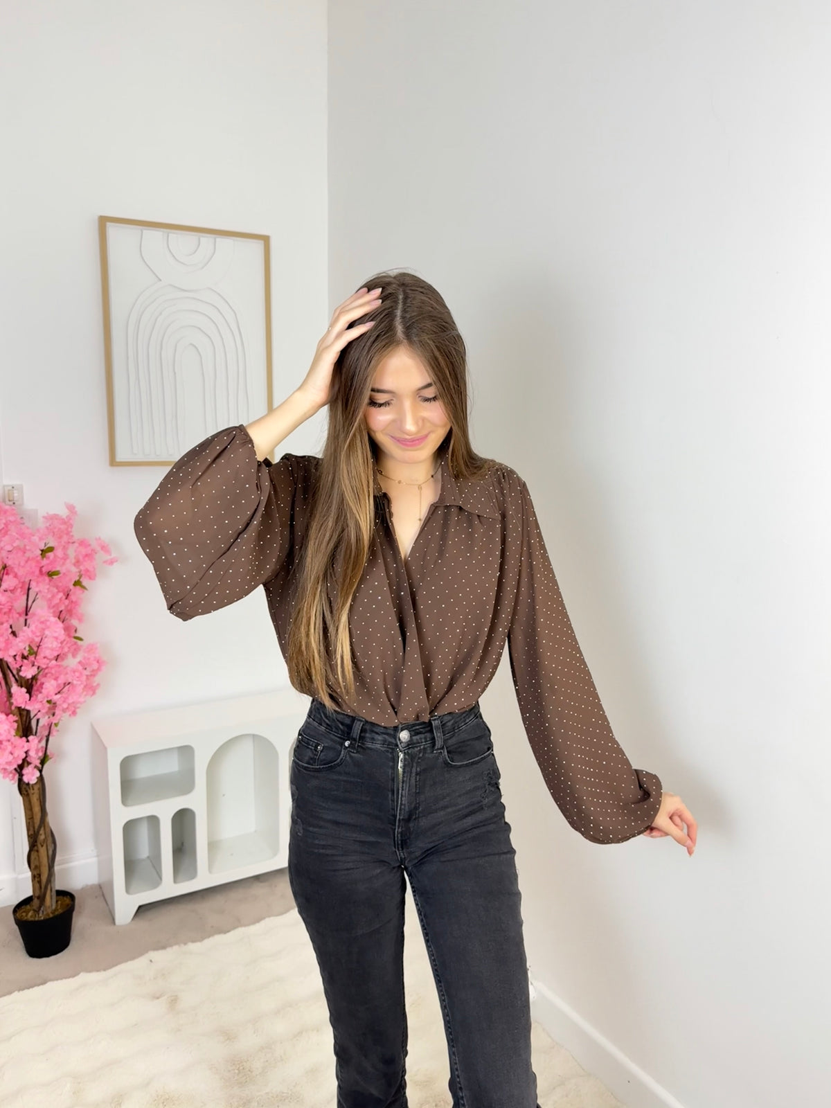 Body à strass choco