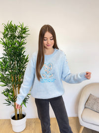 Pull amour à motifs