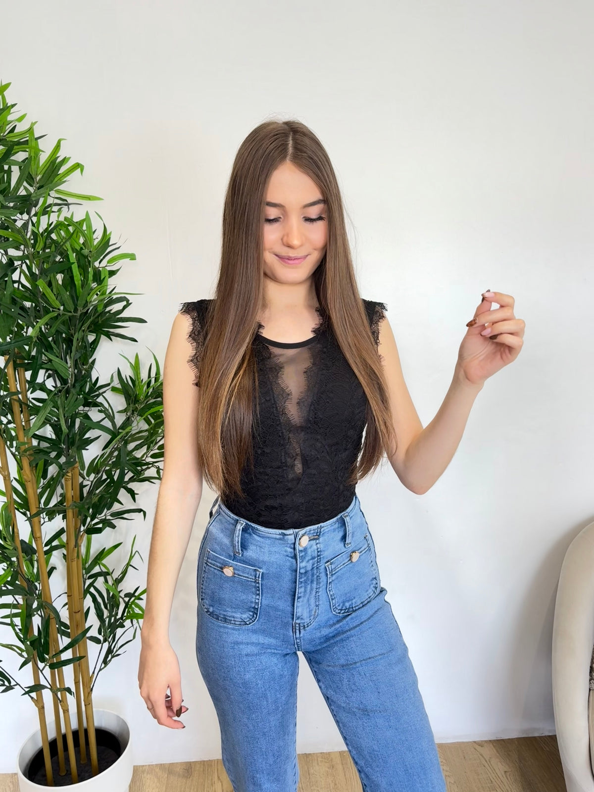 Body en dentelle dos nu noir