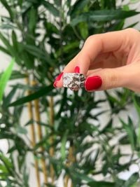 Bague breloque argenté modèle unique