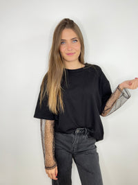 T-Shirt manches léopard