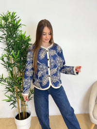 Veste en coton matelassé avec broderie