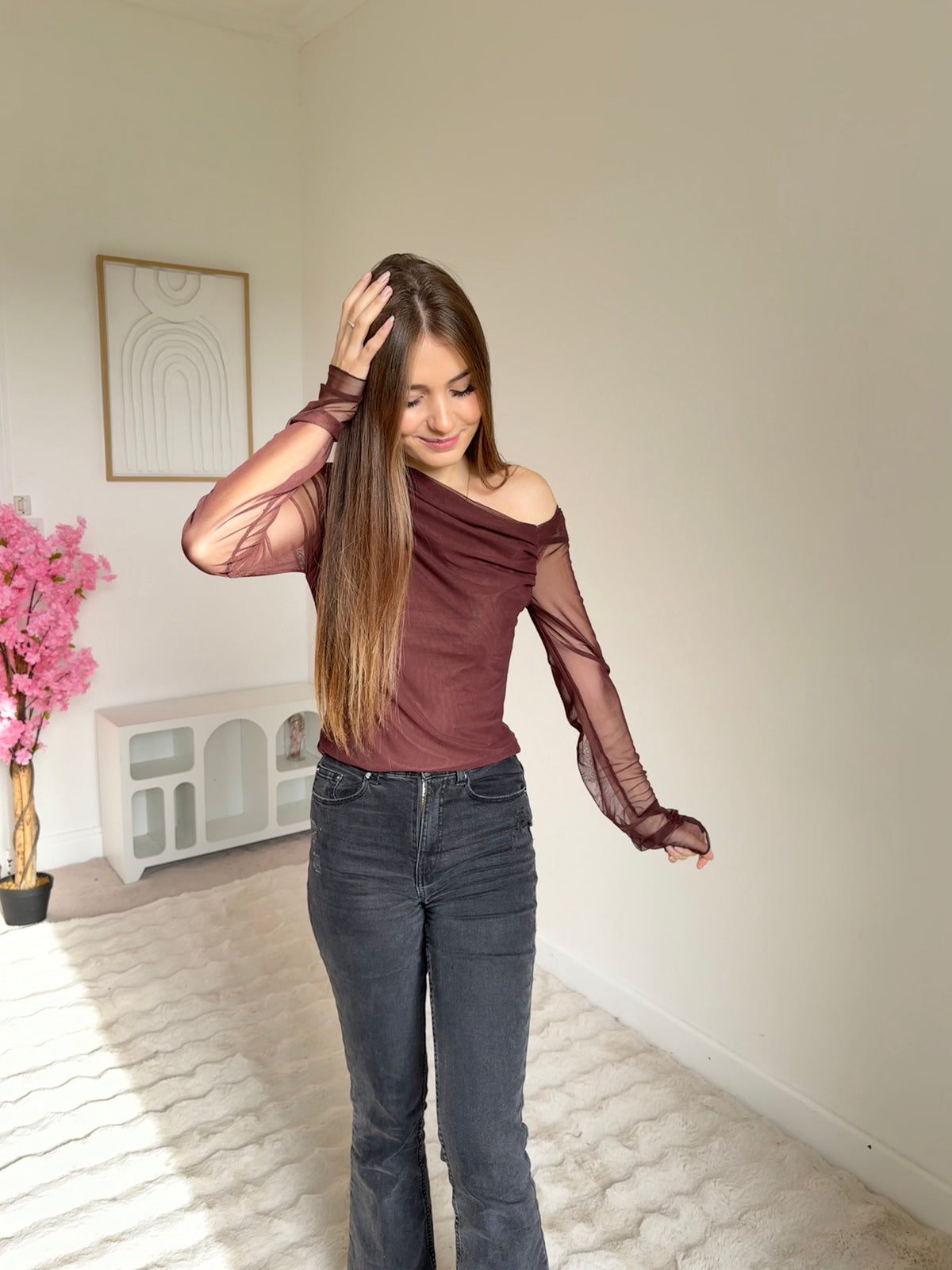 Top asymétrique chocolat