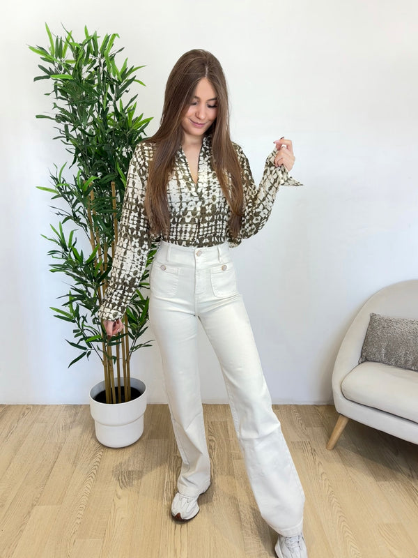 Jeans blanc avec détails