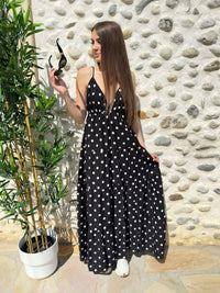 Robe à pois noir