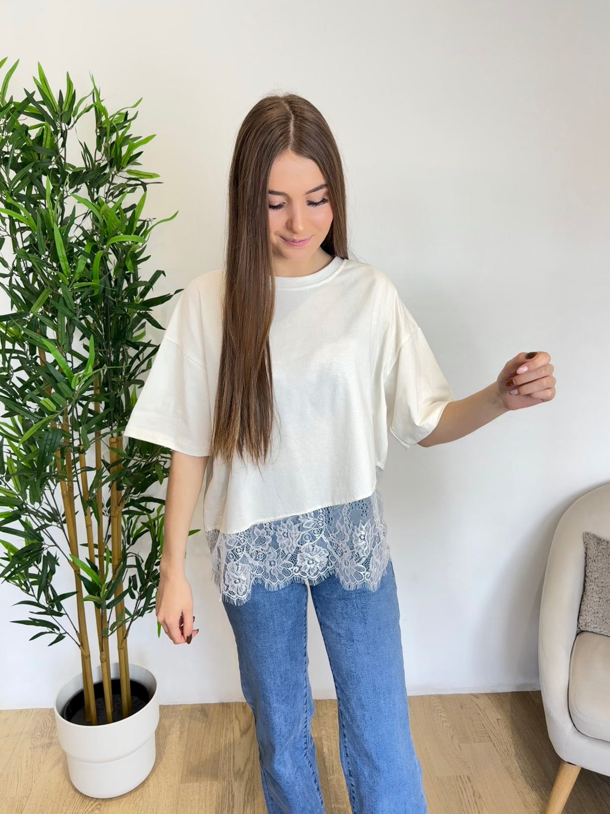 T-shirt en dentelle Tia