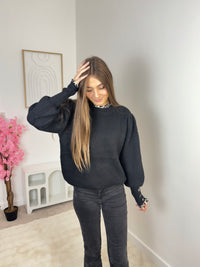 Pull avec col / manches léopard