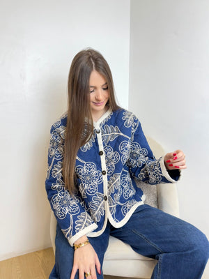 Veste en coton matelassé avec broderie