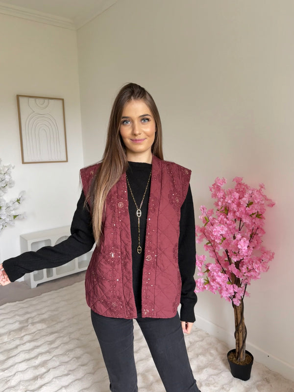 Veste sans manches Star Bordeaux