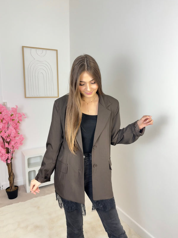 Blazer à dentelle choco