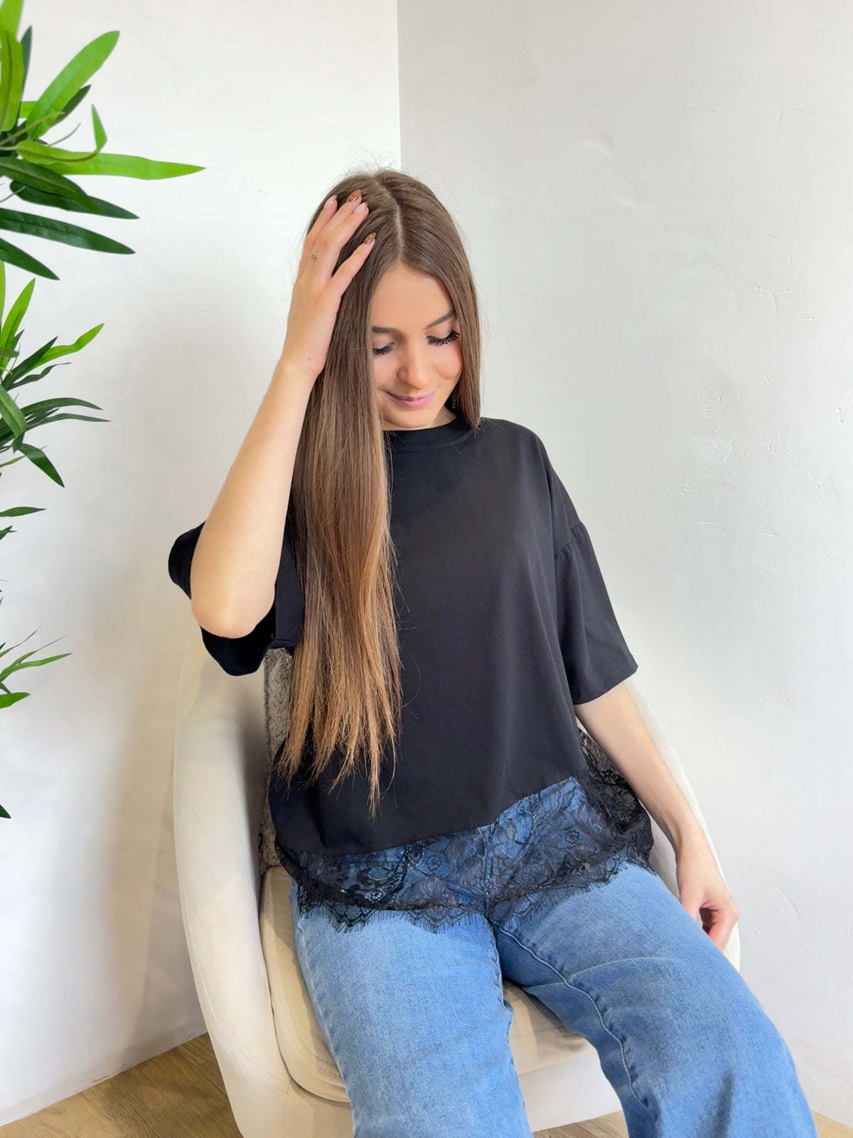 T-shirt en dentelle Tia