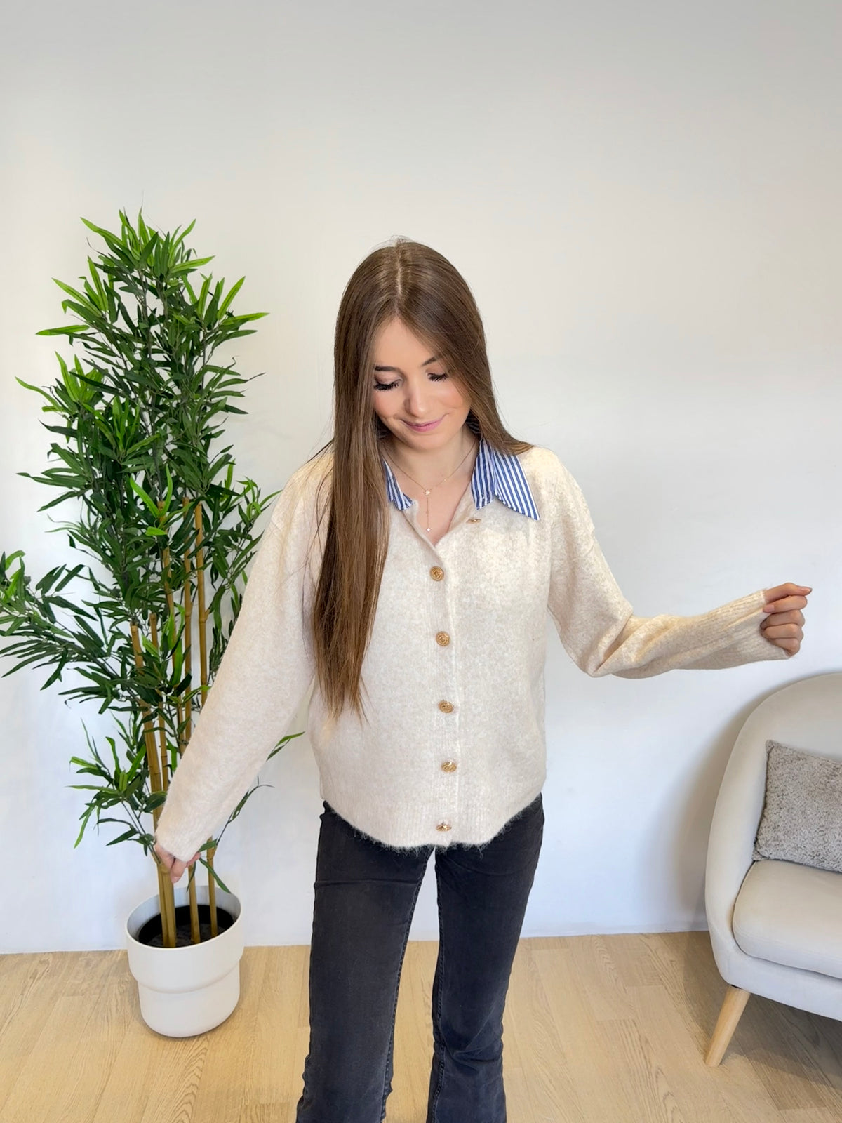 Pull avec col chemise